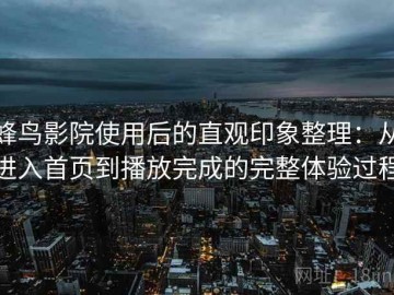 蜂鸟影院使用后的直观印象整理：从进入首页到播放完成的完整体验过程