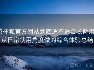 茶杯狐官方网站到底适不适合长期用？从日常使用角度做的综合体验总结