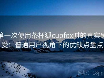 第一次使用茶杯狐cupfox时的真实感受：普通用户视角下的优缺点盘点