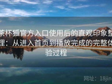 茶杯狐官方入口使用后的直观印象整理：从进入首页到播放完成的完整体验过程
